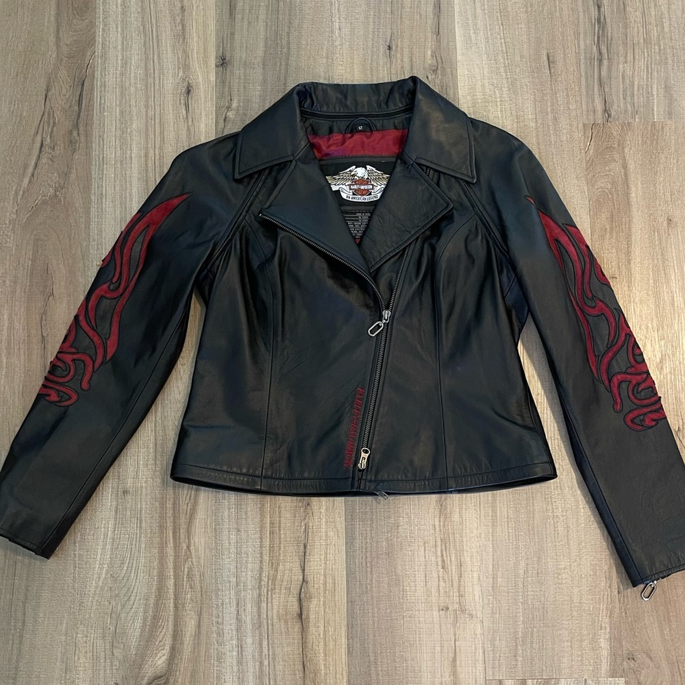 Vintage Harley-Davidson Black Leather modular dress size 12 - Picture 5 of 14